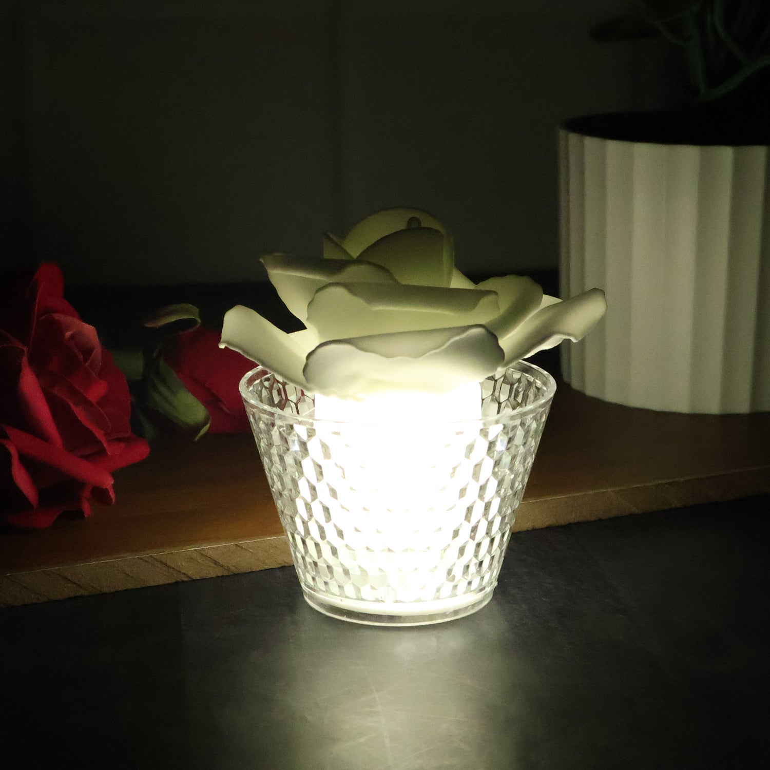 Rose Shaped Decorative Flameless LED Candles (12 Pc) Rose Shaped Decorative Flameless LED Candles (12 Pc)